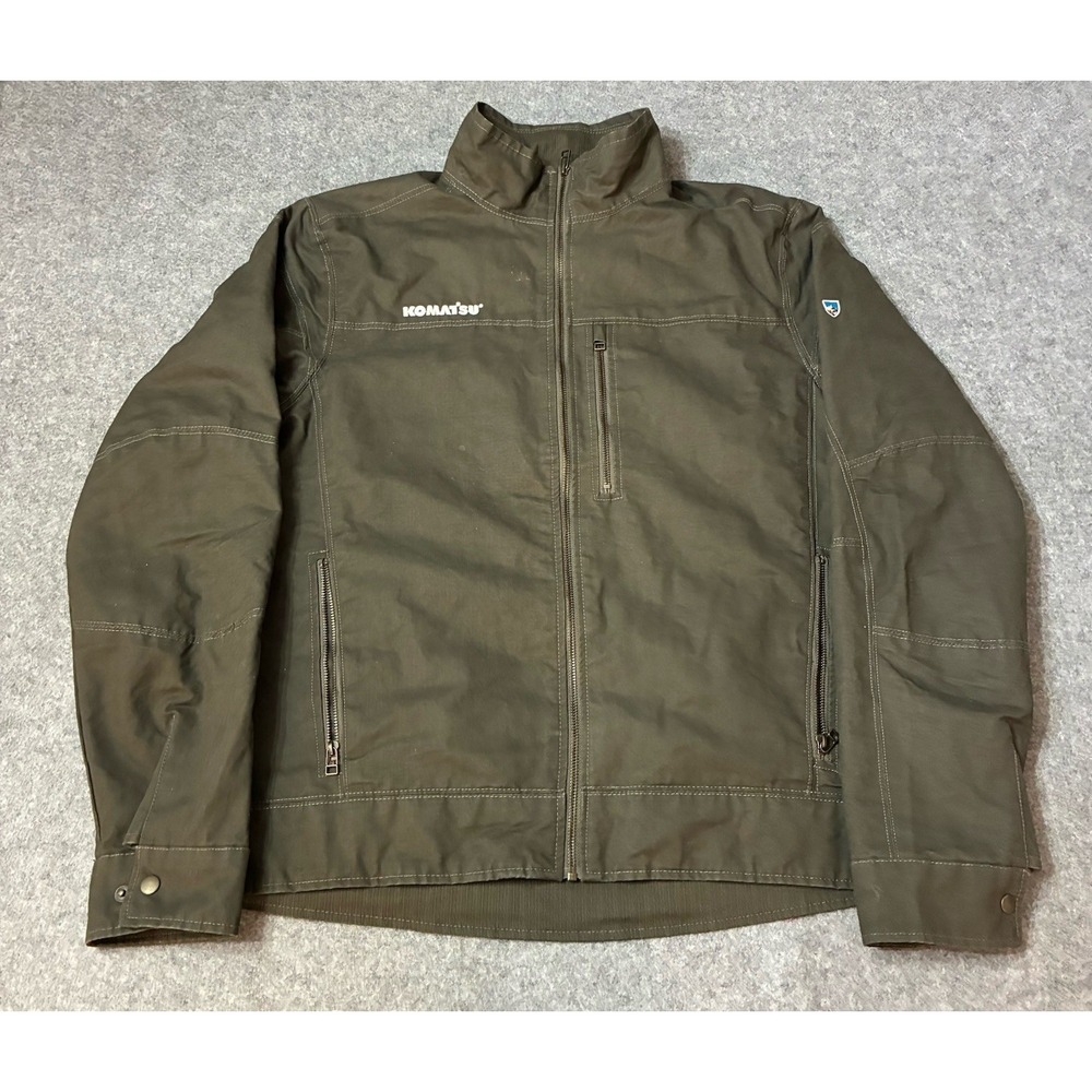 Kuhl Burr Jacket Mens XL Patina Dye Full Zip Canvas Hiking Gorp Outdoors Green
